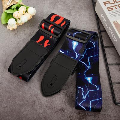 Гитарный ремень, многоцветные ремни, регулируемые нейлоновые гитарные ремни с красочной печатью