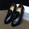 Fashion Classic Men's Genuine Cow Leather Tassel Loafers Slip-On Formal Dress Shoes Plain Toe Office Casual Loafers for Daily Wear