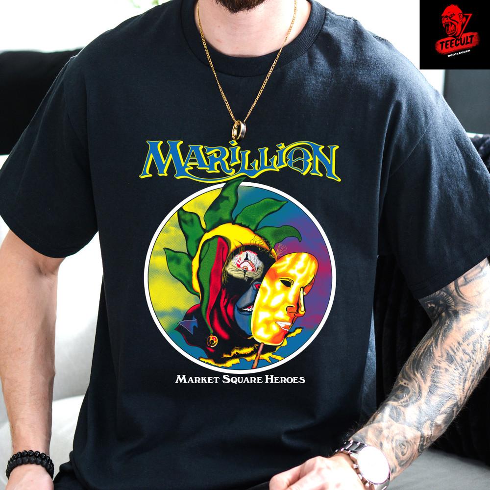 Marillion ;Market Square Heroes; Rock Band Tee Unisex Cotton TShirt S–3XL Unisex T-Shirt