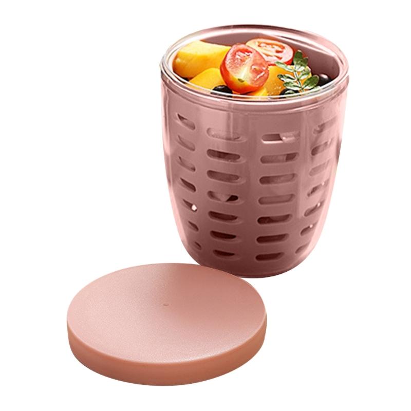 600ml Practical Picnics Storage Bucket Plastic Cup Seal Salad Cup for School