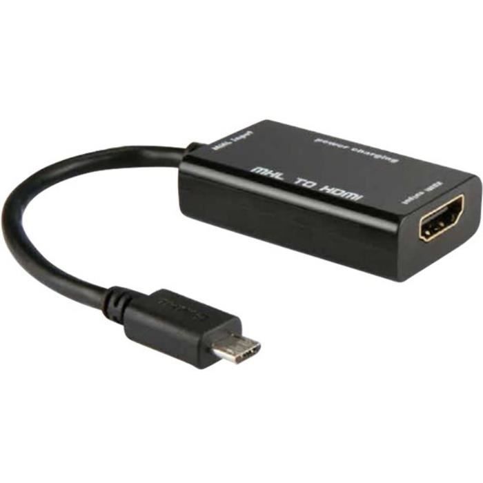 Adaptateur HDMI - MOBILITY LAB - Micro USB Vers HDMI - 0,15M - Noir - Transmet Vidéo Et Audio