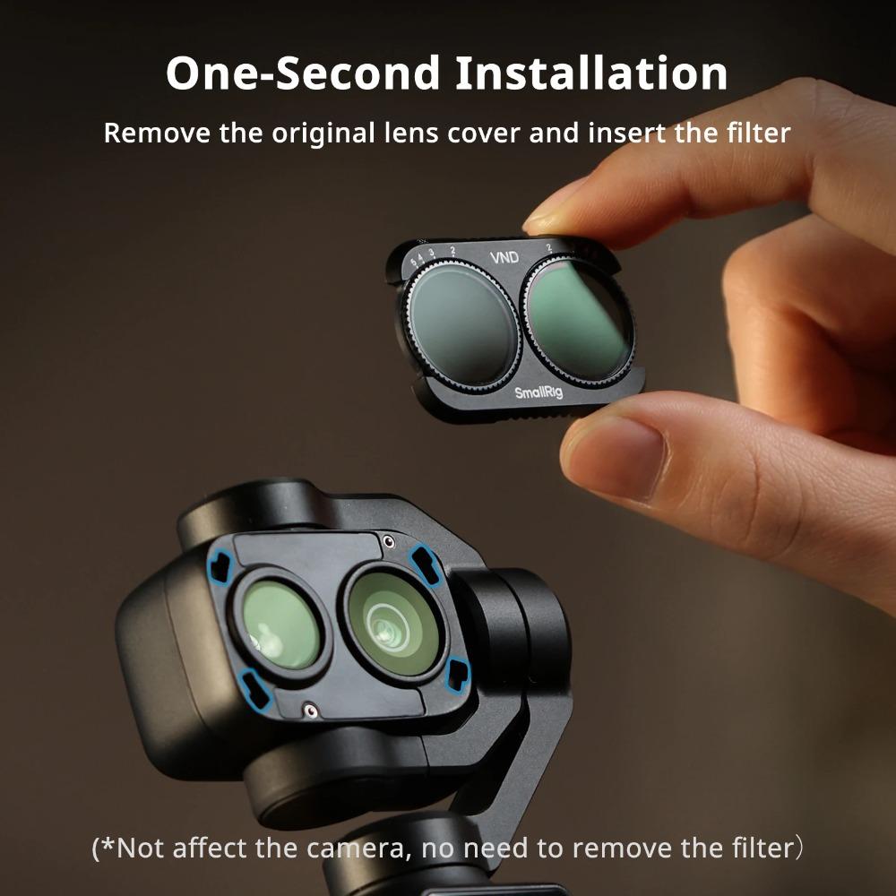 SmallRig Filter Kit for DJI Osmo Pocket 4P Glass with VND1-5 / CPL Filter Variable ND Protective Gimbal Lens Camera Shooting Kit