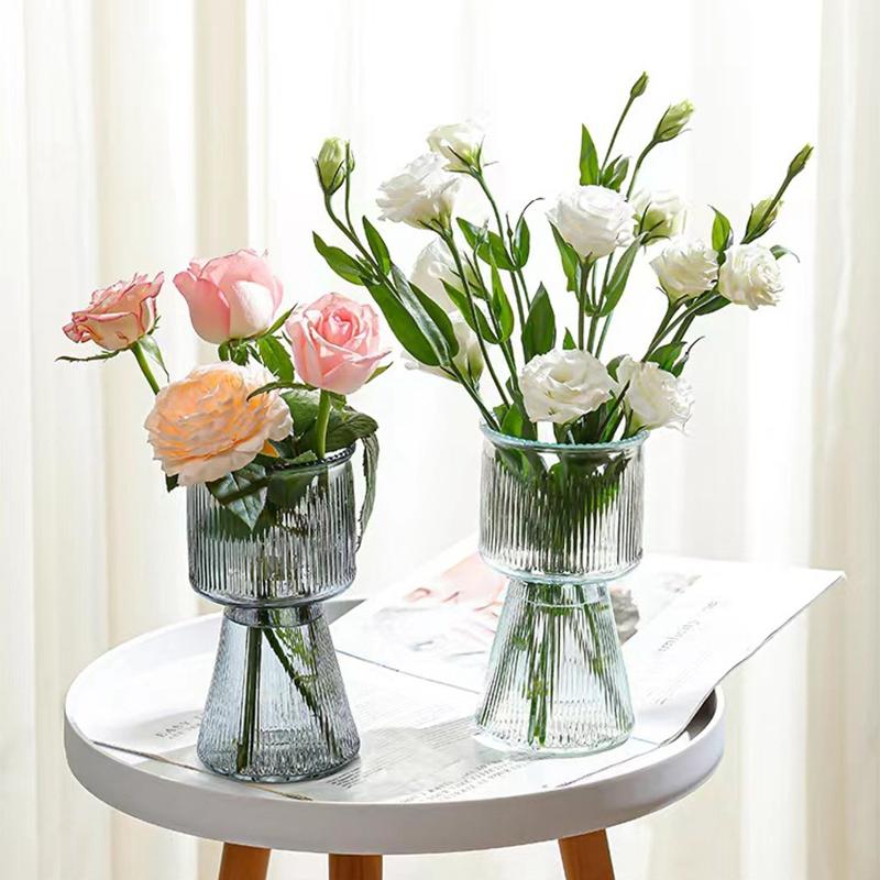 Clear Glass Vase Large Modern Flower Vase Hydroponic Plant Vases for Wedding Centerpieces Dining Table Living Room Decorations