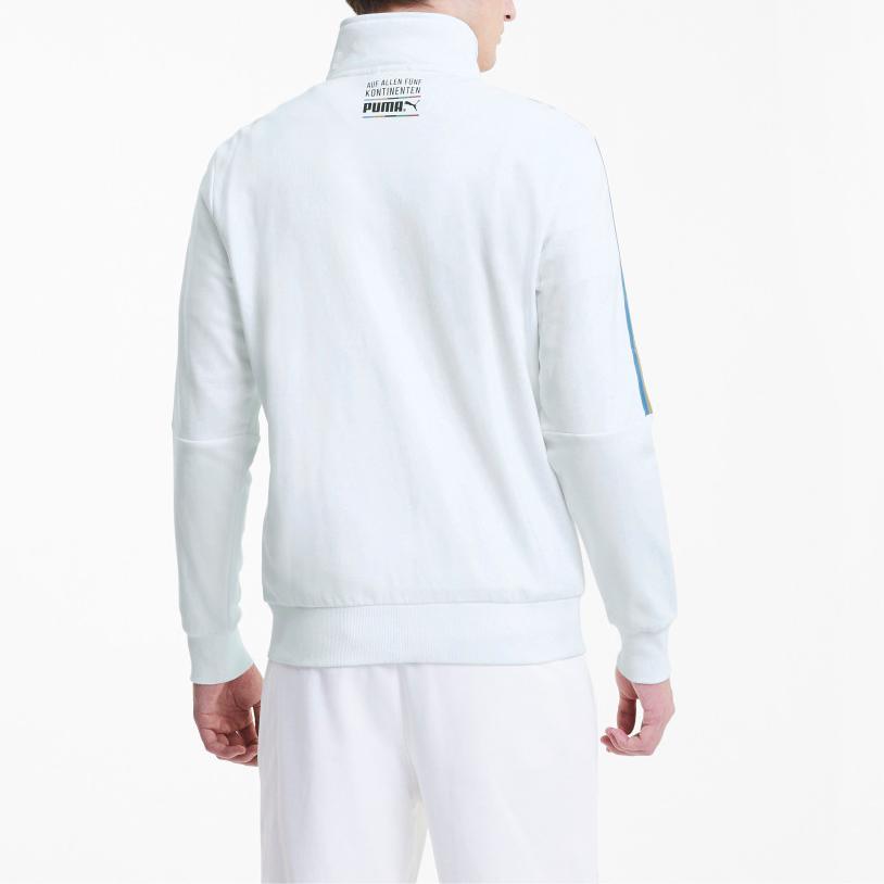 Puma TFS Unity Zip Knit Воротник-стойка Приталенная куртка Мужская Верхняя одежда Белый 599293-02