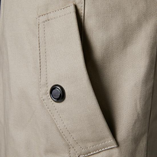 Осенне-зимняя мужская куртка с воротником-стойкой и длинными рукавами, ветровка с несколькими карманами, эластичный подол, молния, куртка, пальто