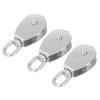 3Pcs Single Pulley Block Set 400kg Bearing Stainless Steel Pulley Roller for Lifting Boat Deck Towing
