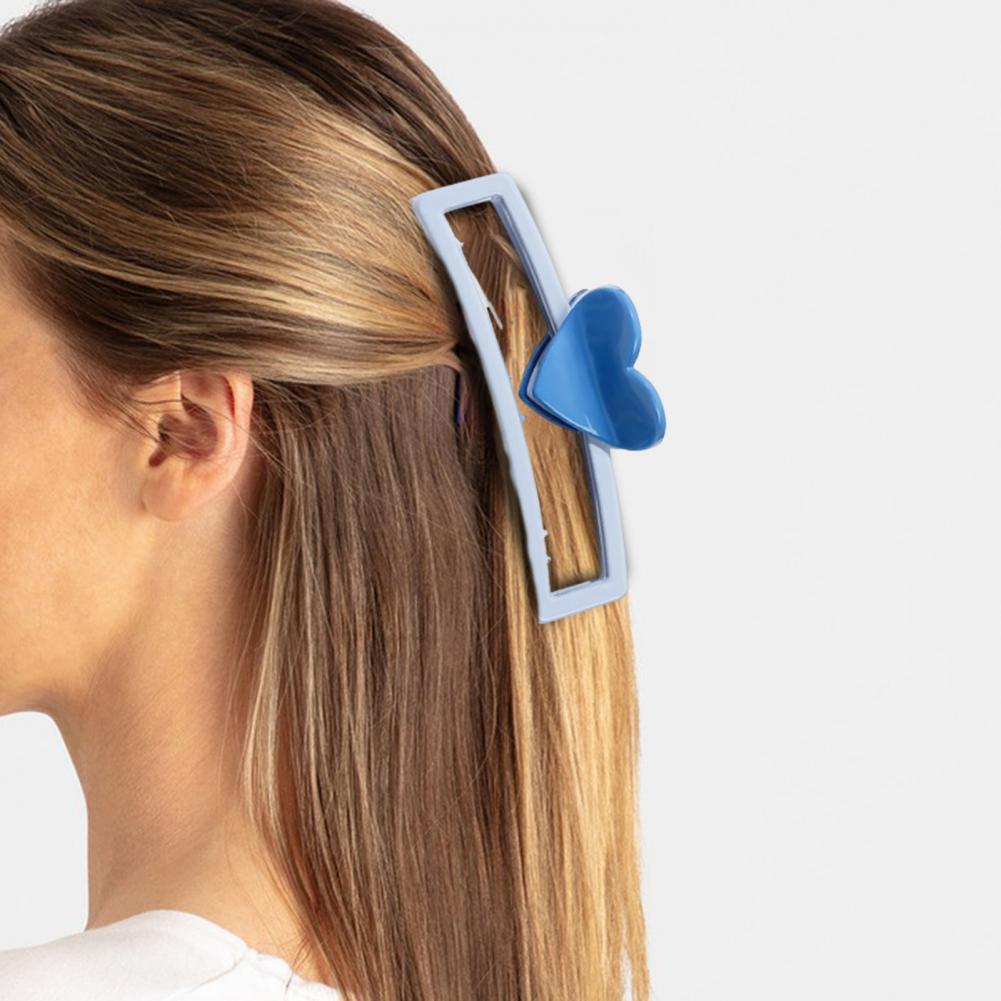 Заколка для волос в форме прямоугольника, пластиковая заколка в форме сердца, на затылке, на каждый день, на вечеринку, аксессуары для волос