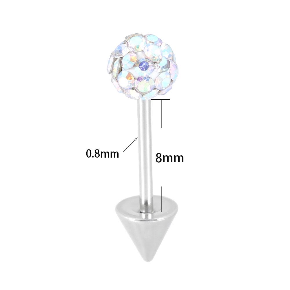 Двусторонний титановый стальной шип-серьга для пирсинга хряща уха, для прокола верхней части хряща (helix)