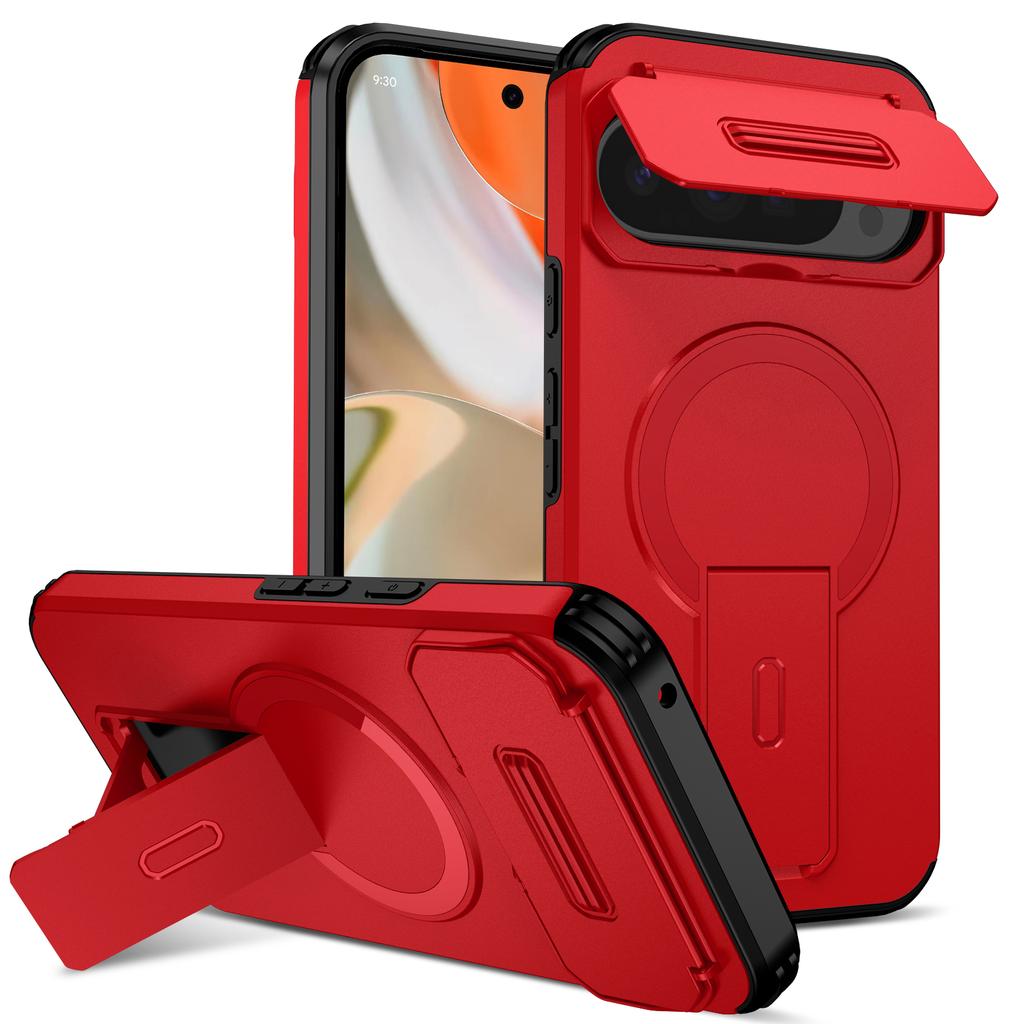 Чехол для Google Pixel 10 Pro XL Pixel 10 Pro 9A 9 Pro Armor Защита объектива камеры Магнитная подставка Ударопрочный бампер Тяжелый чехол