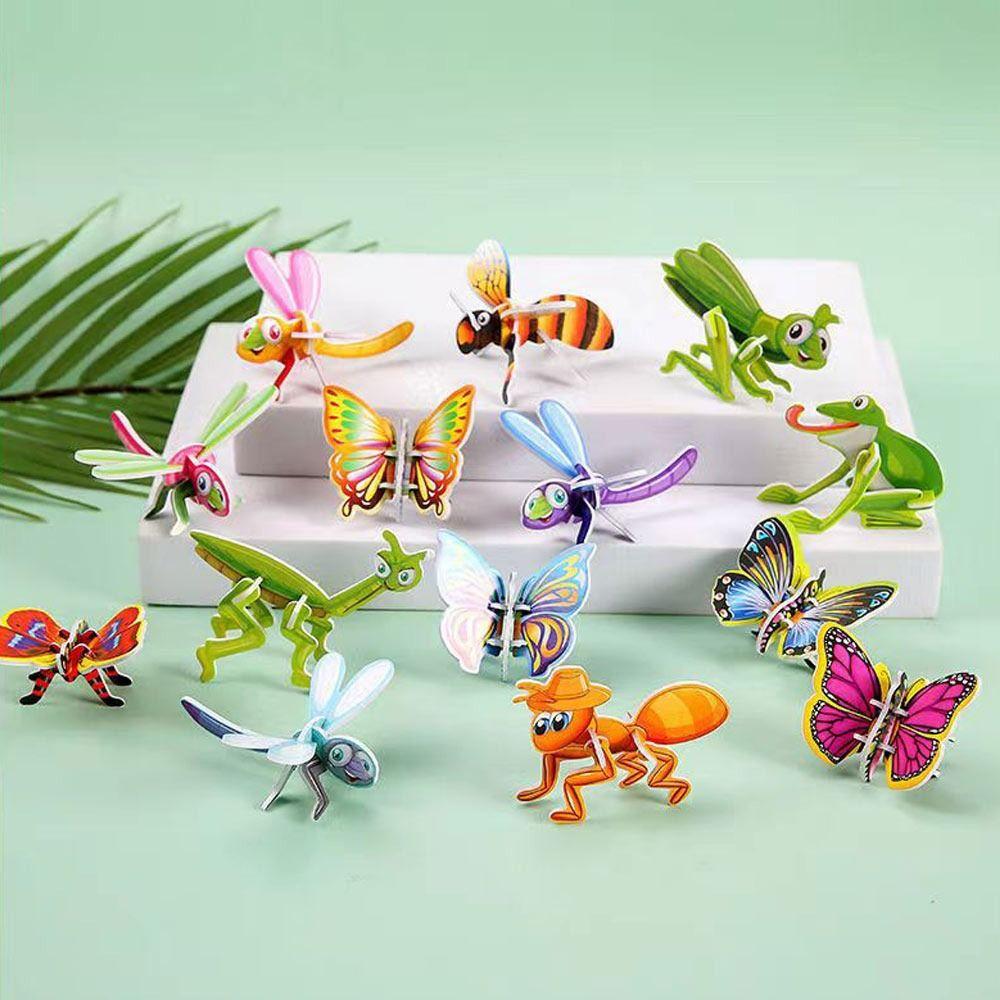25Pcs Toys Insect Jigsaw 3D Puzzle Cards Creative Puzzle Blocks