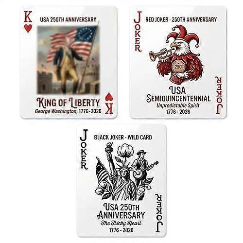 USA 250th Anniversary Commemorative Playing Cards, 17762026 Semiquincentennial Commemorative Deck, Patriotic Collectible Poker Cards