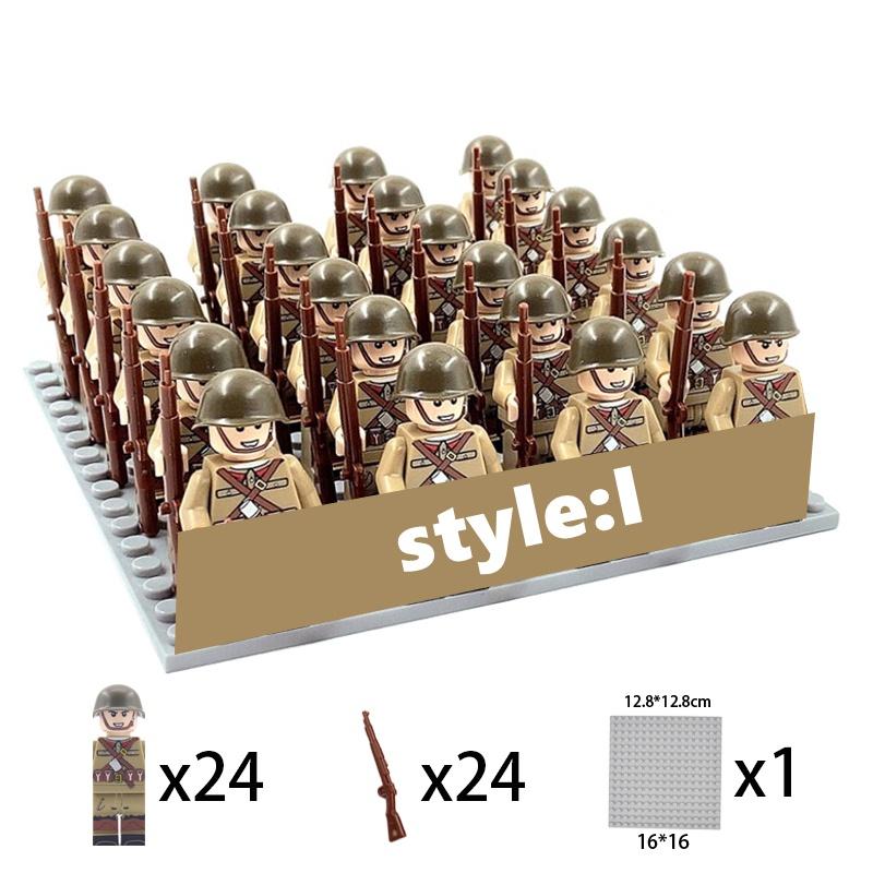 WW2 мини военные фигурки солдат строительные блоки немецкая армия США Япония итальянское поле боя оружие пистолеты набор кирпичей детские игрушки