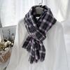 Plaid Imitation Cashmere Winter Scarf Fashionable and Warm Office Shawl for Women with Short Beards
