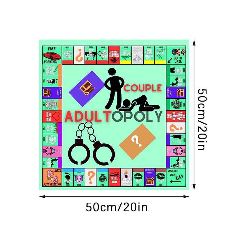 Adultopoly Настольная игра Пары Adultopoly Игра для свиданий на ночь Веселая интерактивная карточная игра для отношений Карты для разговоров для пар