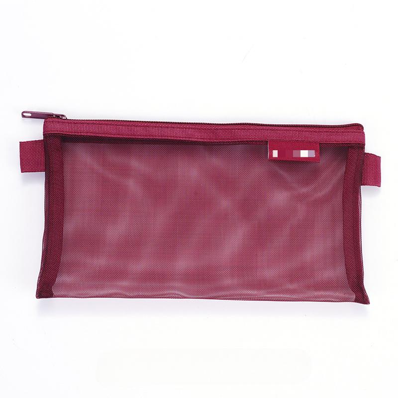 Simple Transparent Mesh Portable Large-capacity Stationery Storage Bag Cosmetic Bag