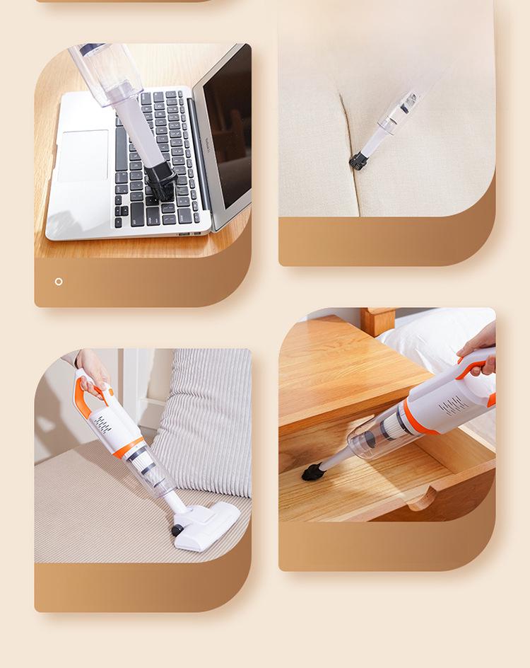 Беспроводной ручной пылесос Eco Bear: Мощное всасывание для дома и автомобиля, влажная/сухая уборка, подметальная машина двойного назначения и швабра.