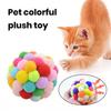 Cat Toy Colorful Plush Ball with Built-in Bell Funny Play Colorful Scratch-Resistant Bite-Resistant Pet