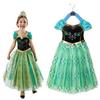 Green Pleated Skirt Frozen Girls' Performance Dress