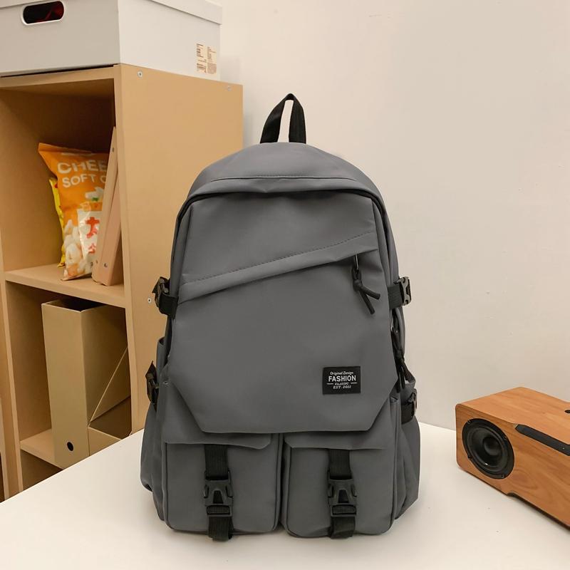 Женский рюкзак в стиле кампуса, однотонный мужской рюкзак, студенческий школьный рюкзак большой емкости