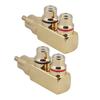 2PCS AV Splitter Plug RCA Male to 2 Female Audio Video Adapter Connector