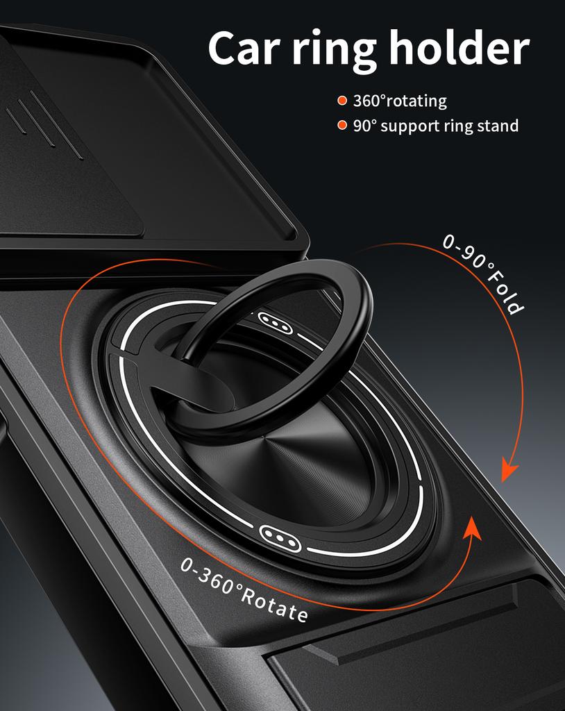 Чехол для POCO M7 4G Чехол Вращающийся Сдвижной Защита камеры Кольцо-подставка Противоударная крышка Capa Funda