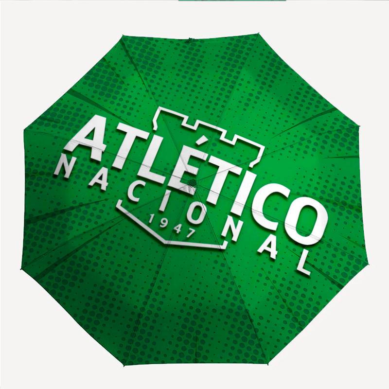 Atletico Nacional Fashionable Automatic Opening/Closing Folding Umbrella. Portable and Foldable, Ideal for Gift, Travel, and Daily Use.