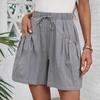 Женские повседневные широкие шорты с эластичной резинкой на талии и брюки с двойными карманами