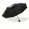 Kuromi,Cute Automatic Folding Umbrella Simple 8 Rib Design, Bright Cartoon Pattern, Durable Iron Frame, Suitable For Travel, Outdoor, Beach