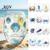 Personalized Daily Use Glassware Stemless Wine Glasses with Marine Animal Pattern, 420ml Capacity, High Borosilicate Halloween Themed Drinking