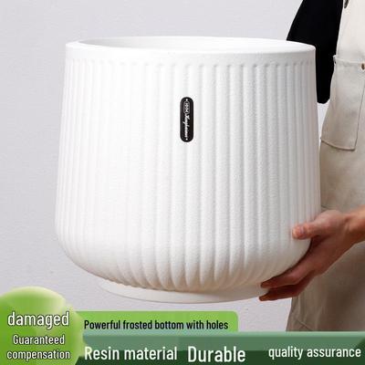 Прочный смоляной горшок для цветов большого диаметра в скандинавском стиле для арековой пальмы или стрелиции