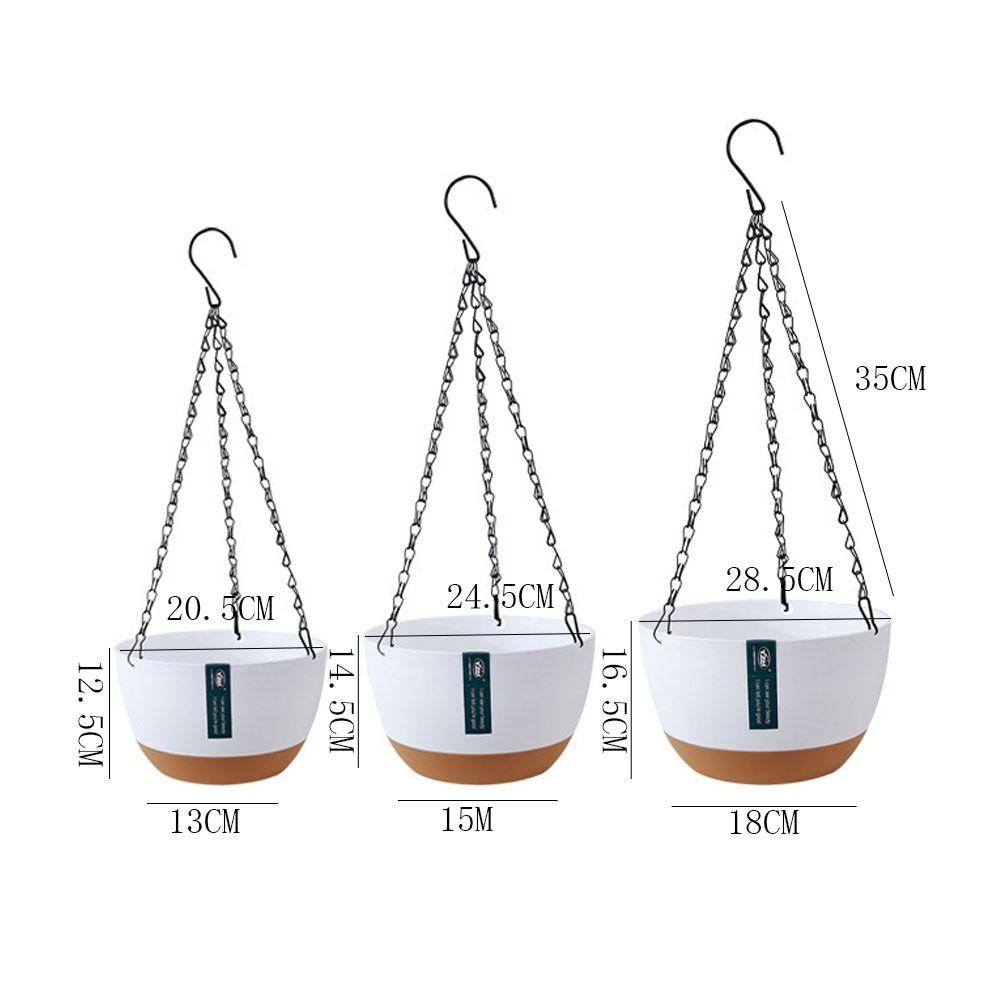 Самополивные подвесные горшки с дренажным отверстием, подвесные цепные корзины, горшок для растений на открытом воздухе