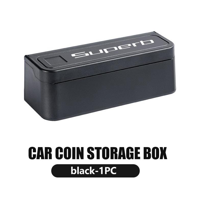 AAAAN1 Larger Capacity Car Coin Storage Box Coin Organizer Container Holder Case For Skoda Fabia 1 2 Octavia a7 RS Superb Rapid Yeti