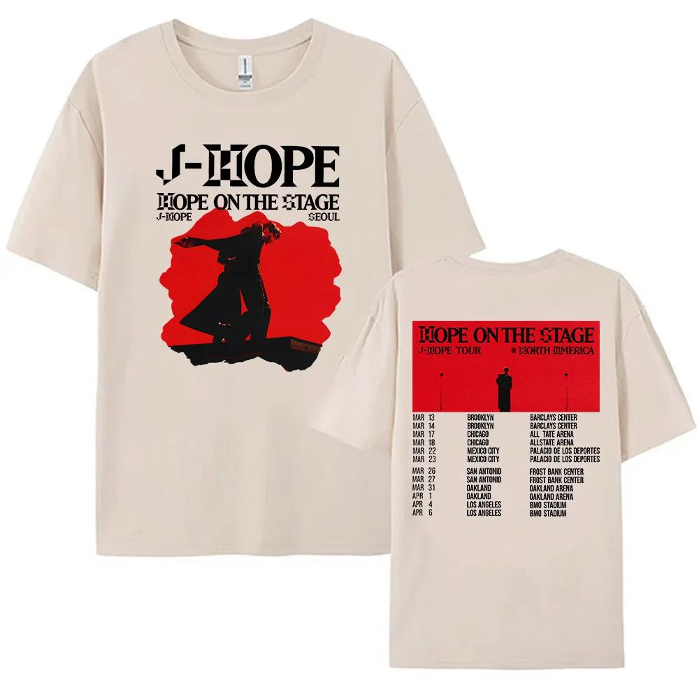 Женская футболка Kpop J-Hope Hope World Tour 2025 Футболка Унисекс Повседневный топ Летняя футболка с круглым вырезом Свободная футболка с коротким рукавом Уличная одежда