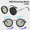 Мужские и женские ретро панк уличные ND9 регулируемые поляризационные круглые солнцезащитные очки для рыбалки уличный солнцезащитный козырек UV400