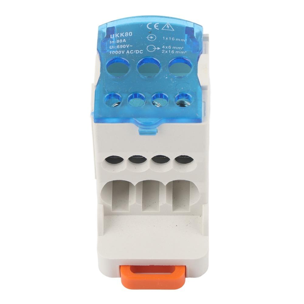 80A DIN Rail Terminal Block With Cover Power Junction Box Computer Room Cabinet