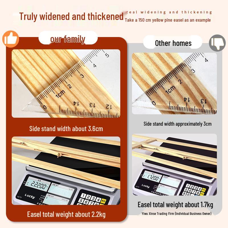 Складной деревянный штатив-мольберт для студентов-художников - Идеально подходит для набросков и масляной живописи