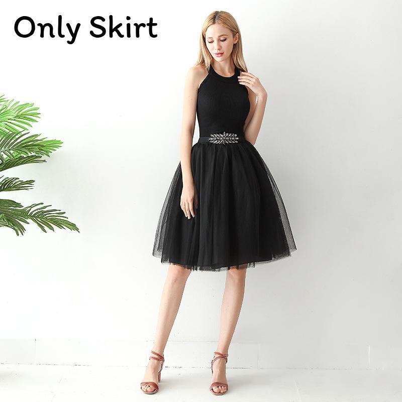 Gothic Tulle Skirt For Women With High Elastic Waist And Puff Design For Streetwear Style
