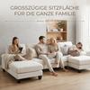 4-Seater U-Shaped Sofa with Chaise Longue, Modern Chenille Sofa, Sofa Bed with Adjustable Backrest, Guest Sofa for Living Room & Office, Beige