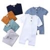 Summer Newborn Baby Romper Soild Color Baby Clothes Girl Rompers Cotton Short Sleeve O-neck Infant Boys Romper