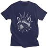Punk Raccoon With Spikes Rock Meme T Shirt Unisex Short Sleeves Fashion Casual Clothing Streetwear Summer Pure Cotton Tee Tops