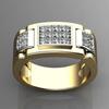 Retention Rectangular Diamond Luxury Large Diamond Ring Men's Ring Luxury Full Diamond Men's Ring