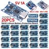 1-20 шт. TP4056 5 В 1 А Зарядное устройство для литиевых аккумуляторов 18650 Тип-C/Micro USB/Mini USB Плата зарядки С защитой Двойная функция