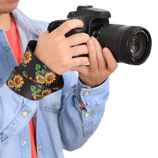 Ретро этнический ремешок на шею/плечо с подсолнухом для зеркальных/DSLR камер Canon Pentax Sony