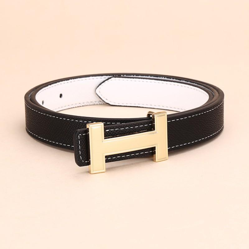 Womens Leather Belt Fashion H Buckle Waistband Work Casual Daily Wear