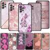 For Samsung Galaxy A51 A71 A01 A11 A21 A21s A31 A41 A72 A52 A42 A32 A22 A12 A02 A02s F42 Shell Rose Pink Purple Bling Pattern