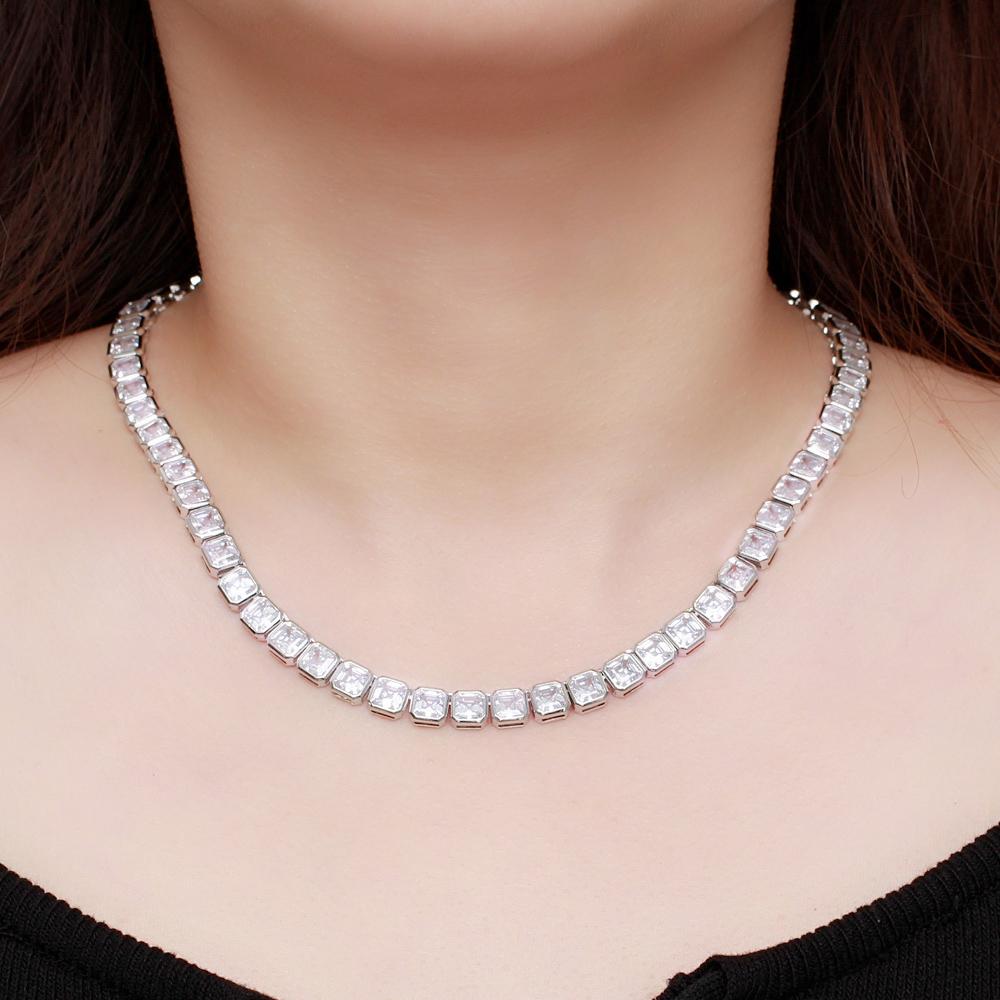 CMM Великолепное геометрическое квадратное свадебное колье с кубическим цирконием