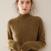 Women's Autumn/Winter Cashmere Sweater with High Neck and Raglan Sleeves