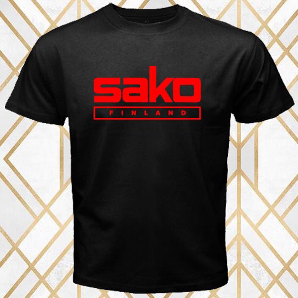SAKO Finland Riffle Firearms Company Logo Mens Black T-Shirt Size S 3XL