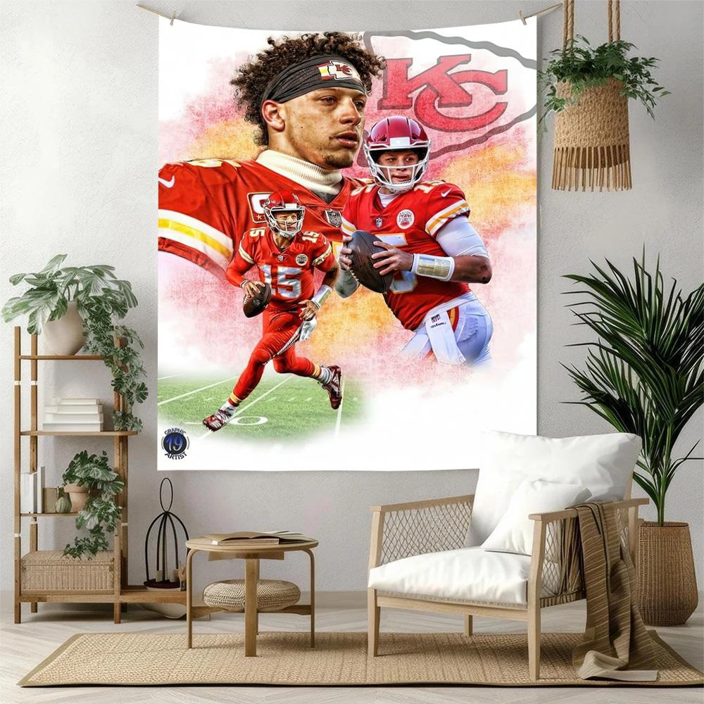 Patrick Mahomes7 Wall Decor Tapestry Art For Pet Memorial Birthdaywedding Party Backdrop Family Gift