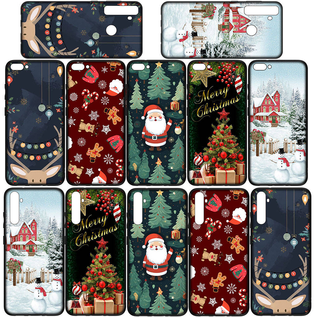 Чехол для телефона Samsung Galaxy S25 S23 S22 S24 Ultra FE A05 A06 A15 A16 A36 A37 A35 A54 A55 A56 A57 A25 A26 A53 Дед Мороз С Рождеством Олень Чехол